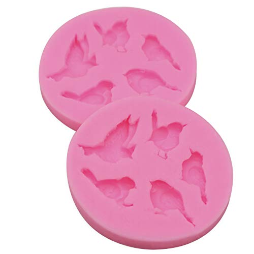 Hengke 2Pcs Bird Shape Forest Theme Silicone Mold for Birthday Parties,Pudding,Pan Muffin,Impression Mats Baroque Fondant,Chocolate,Ice Cube,Cookie Pastry Pies,Cake Cup Cake,Decoration,Polymer Clay - Image 5