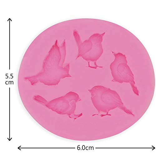Hengke 2Pcs Bird Shape Forest Theme Silicone Mold for Birthday Parties,Pudding,Pan Muffin,Impression Mats Baroque Fondant,Chocolate,Ice Cube,Cookie Pastry Pies,Cake Cup Cake,Decoration,Polymer Clay - Image 3