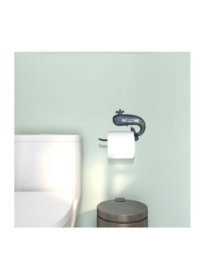 NIBEMINENT Iron Whale Shaped Toilet Paper Holder Blue 11x5.5cm  - Image 5