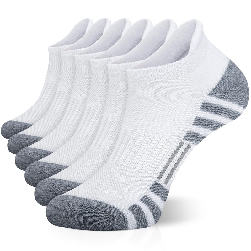 Airacker Ankle Athletic Running Socks Cushioned Breathable Low Cut Sports Tab Socks for Men and Women (6 Pairs) - Image 1