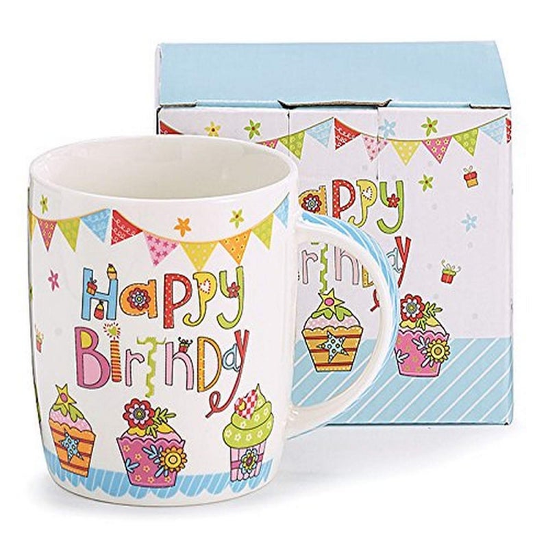 burton+BURTON Burton  Burton Happy Birthday Bone China Mug 1 Count Pack of 1 Multicolor 