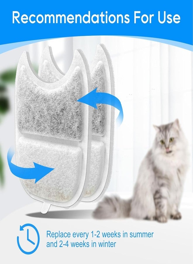 Cunina 6 Set Cat Water Fountain Filters & Sponges for 135 fl oz/4L Wilreless Cats Drinking Water Fountain, Cat Fountain Pump Replacement, YPD-C004P YPD-C004S Pet Fountain Replacement Filter - Image 5
