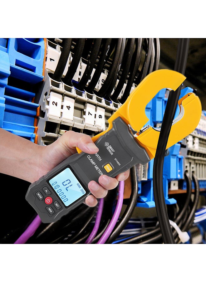 SMART SENSOR - Ground Earth Resistance Tester 0.01-1200Ω 500 Groups Data Storage Multifunction Digital Clamp Meter with LCD Display 0mA-30A Alarm Clamp Ammeter for Electric Power Telecommunications - Image 1