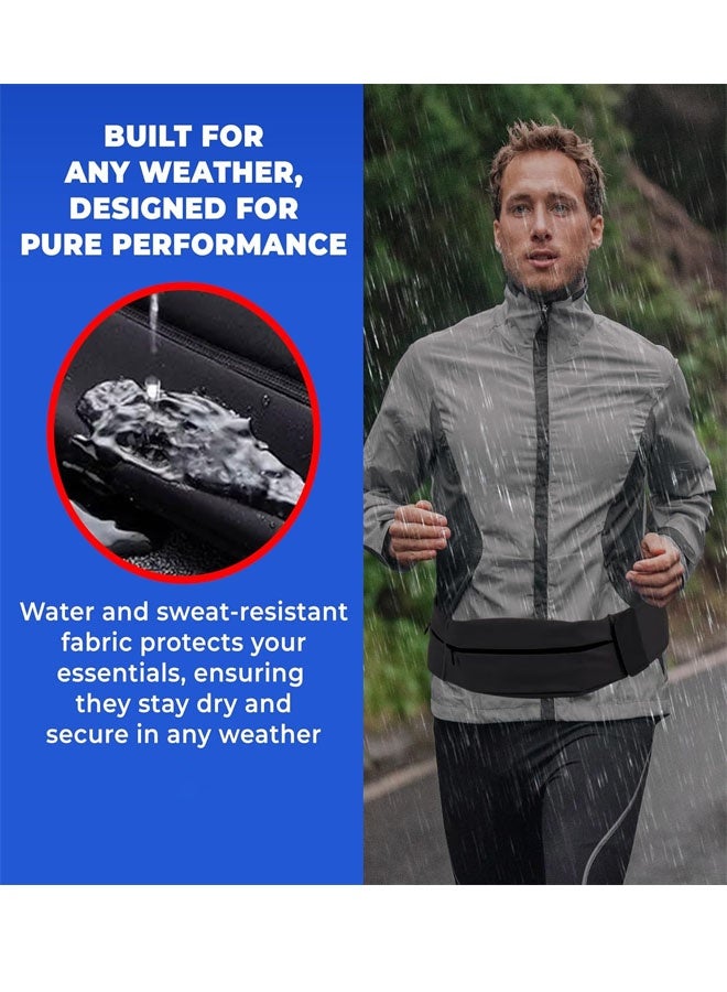 Bukela Ultra Slim Running Belt for Adults, Adjustable and Breathable Running Fanny Pack Water Proof Money Belt Running Waist Pack with Phone & Water Bottle Holder for Jogging Cycling Hiking - Image 4