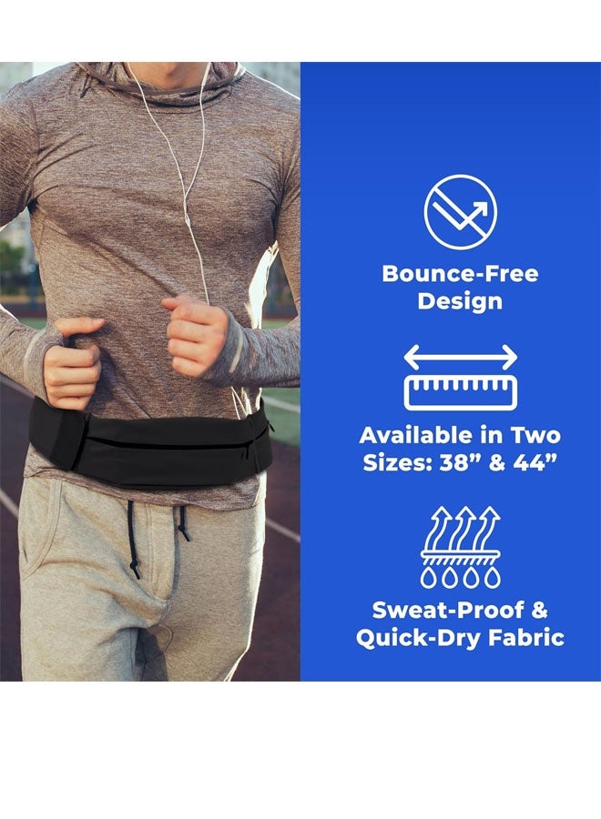 Bukela Ultra Slim Running Belt for Adults, Adjustable and Breathable Running Fanny Pack Water Proof Money Belt Running Waist Pack with Phone & Water Bottle Holder for Jogging Cycling Hiking - Image 3