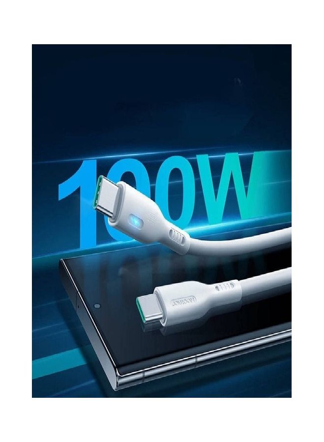 جوي روم كابل شحن سريع 100 واط PD من USB C إلى USB C متوافق مع iPad Mini 6 وMacBook Pro 2021 مقاس 14 و16 بوصة وMacBook Air وiPad Pro مقاس 12.9 بوصة وSamsung S23 Plus وHuawei P40 - Image 2