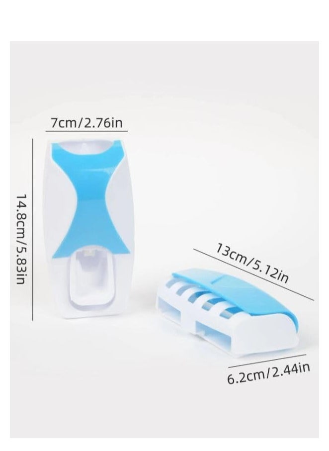 LIMITLESS Toothbrush Holder with Cover Bathroom Storage Stand Toothpaste Dispenser Squeezer Kit Dust-Proof Wall Mounted Tooth Brush Holder Set Automatic Auto Toothpaste Dispenser (Black)  - Image 2