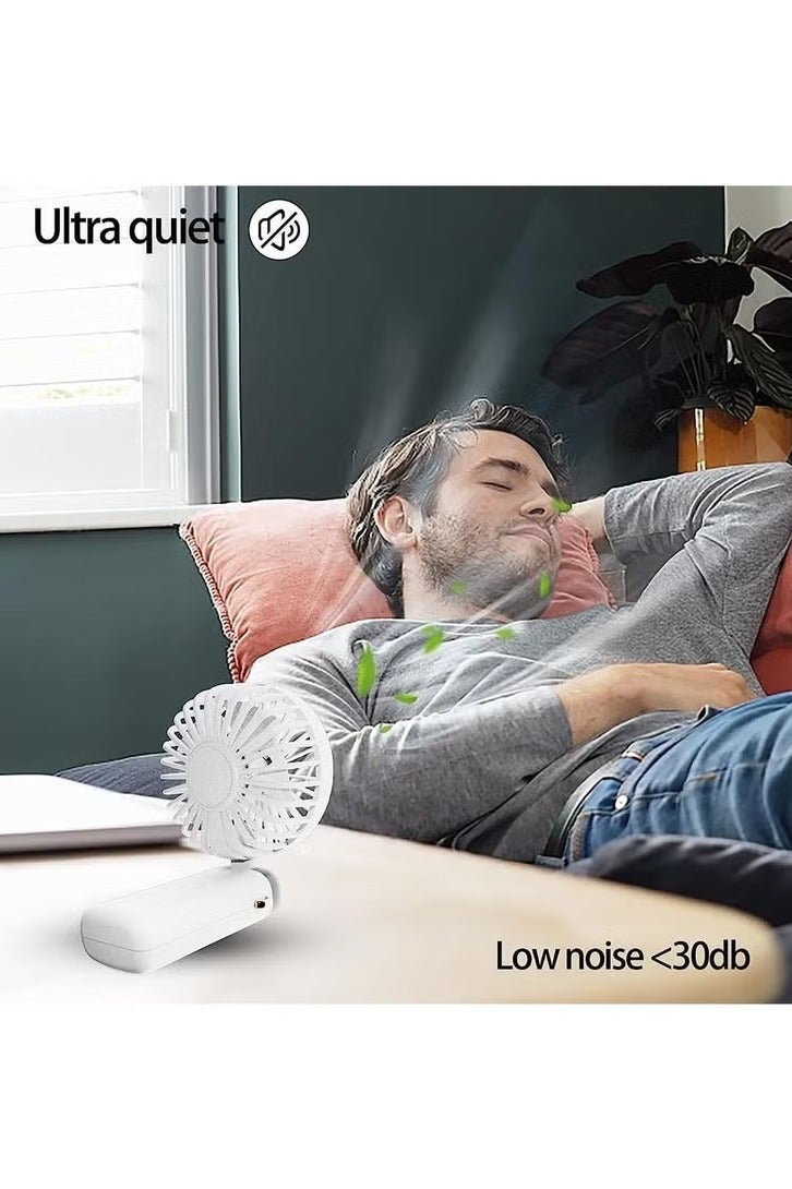 Trendify Mini Handheld Fan | Foldable USB Rechargeable Fan | Adjustable 5-Speed Small Window Fan | 90° Adjustable Small Desk & Neck Fan | Portable Personal Fan for Kids, Women, Men – Home, Office, Outdoor Travel (White) - Image 3