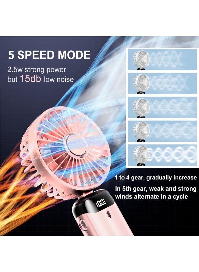 Trendify Mini Handheld Fan | Foldable USB Rechargeable Fan | Adjustable 5-Speed Small Window Fan | 90° Adjustable Small Desk & Neck Fan | Portable Personal Fan for Kids, Women, Men – Home, Office, Outdoor Travel (White) - Image 5