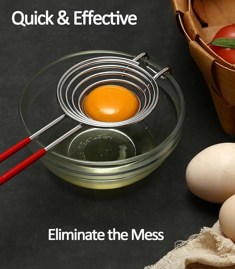 Ytuomzi Egg Separator Egg Yolk White Separator Stainless Steel Egg White Yolk Sifting Filter Egg Divider Kitchen Tool for Baking/Cooking - Image 4