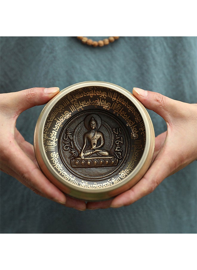 Generic Tibetan Singing Bowl Handmade Buddha Tibet Struck Bowl Ritual Music Therapy Copper Chime Sound Bowl with Wooden Striker  - Image 2