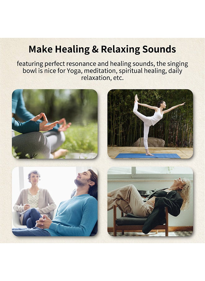 Generic Tibetan Singing Bowl Handmade Buddha Tibet Struck Bowl Ritual Music Therapy Copper Chime Sound Bowl with Wooden Striker  - Image 5