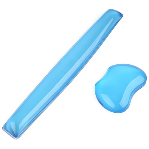 ABRONDA Gel Keyboard Wrist Rest Set Plus - ABRONDA Keyboard & Mouse Wrist Support Pad Office, Computer, Laptop, Mac - Durable, Comfortable and Pain Relief- Blue Set - Image 1