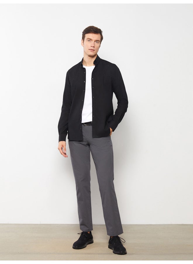 Slim Fit Long Sleeve Oxford Men's Shirt