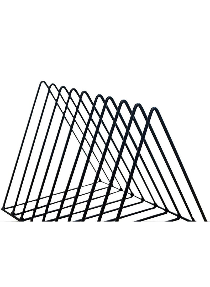 CR18 COLLECTION CR18 COLLECTION 9 Triangular Slots Magazine Rack Iron Desk Book Stone Magazine Holder Rack Desktop File Sorter Book Rack Organizer 9 Slot Triangle Shape 122 L X 7 W X 69 H Black pack of 1  - Image 5