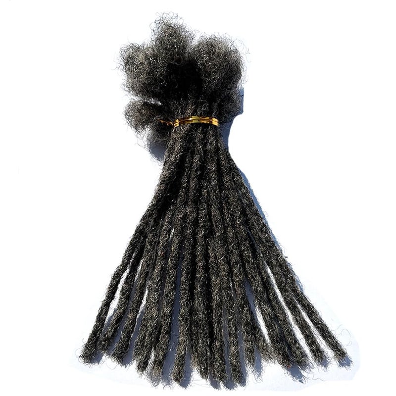 YONNA Locs Human Hair Dreadlocks Extensions 20Locs Full Handmade Width 04cm 8inch Salt and Pepper 39
