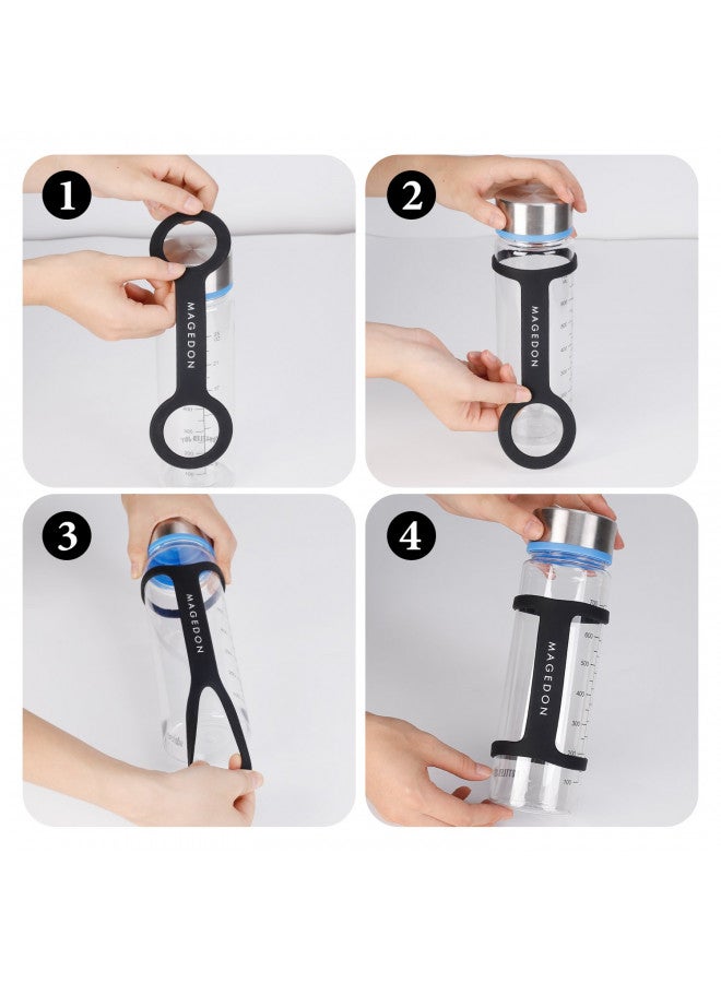 MAGEDON (2 pack) Water Bottle Carrier Grip,Water Handle Grip,Cup Strap, soft band holder strap makes any bottle handheld. For Running Bike, gym or jogging - Image 2