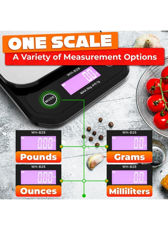 DIMROM 11lb/5kg Digital Food Scales for Kitchen - Kitchen Scale for Sourdough Bread Digital Kitchen Scale Weight Scale for Food - Kitchen Scales for Food - Image 2