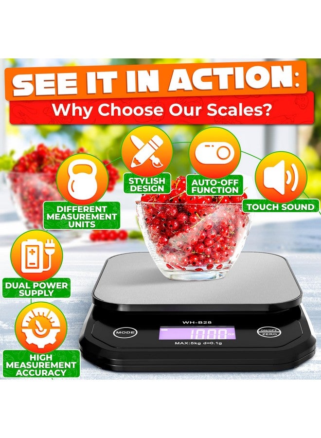 DIMROM 11lb/5kg Digital Food Scales for Kitchen - Kitchen Scale for Sourdough Bread Digital Kitchen Scale Weight Scale for Food - Kitchen Scales for Food - Image 4