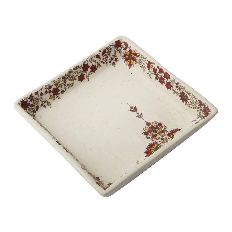 miah decor طبق زينة ميا MD-258 مزخرف يدويًا 4"X 4" - مجموعة من 2 - Image 5