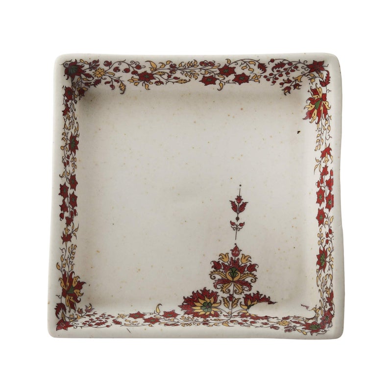 miah decor طبق زينة ميا MD-258 مزخرف يدويًا 4"X 4" - مجموعة من 2 - Image 2
