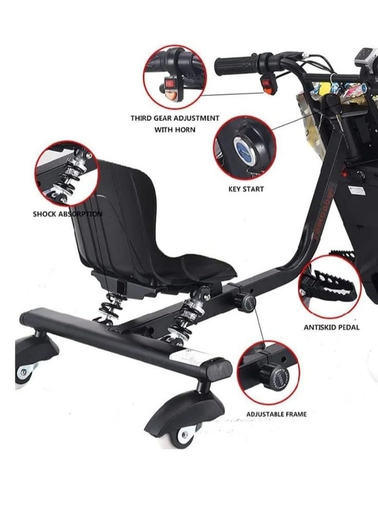 وينر سكاي سكوتر كهربائي 3 عجلات، دوران 360 درجة مع ضوء - Image 3