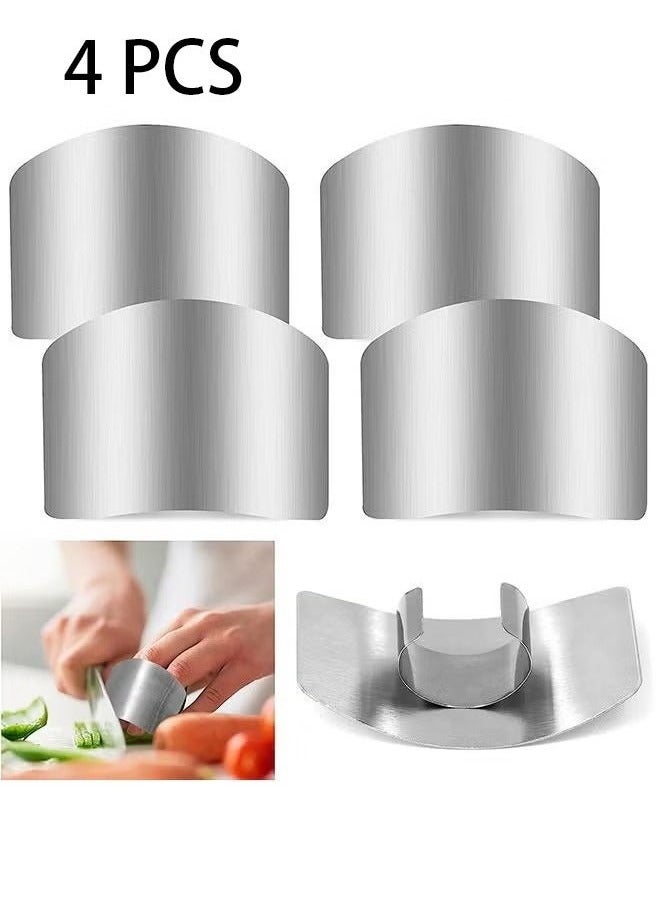 4 Pcs Stainless steel finger guard multi-function glove hand guard finger protective cover kitchen vegetable cutting anti-hand cutting tool - Image 1