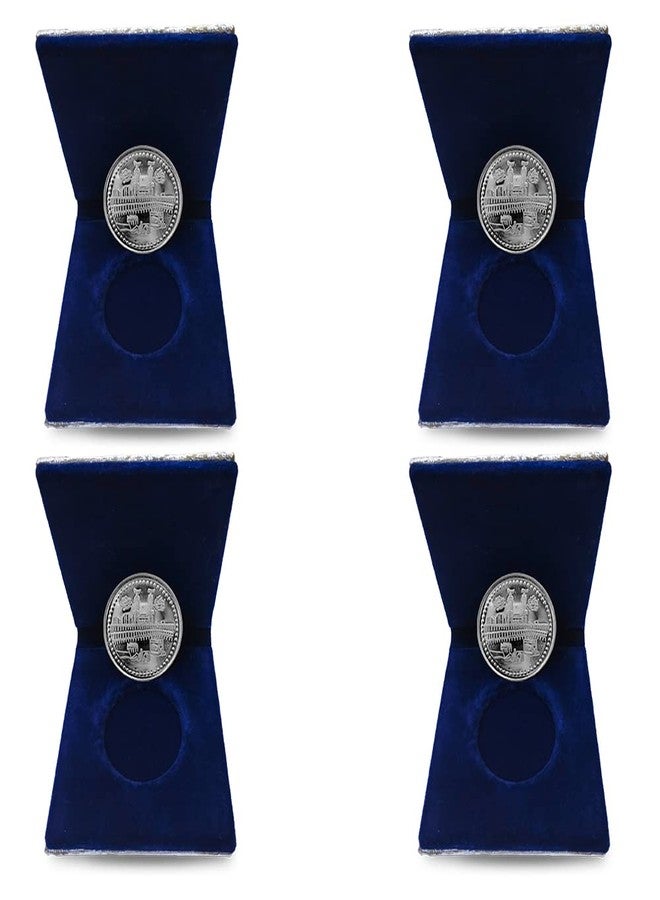 Nine10 German Silver/Silver Plated Coins of Kaba Macca Madina Allah 10 Grams with vlvet Gift case for Ramadaan Eid Gift for Friends and Relatives.(Pack of 4)
