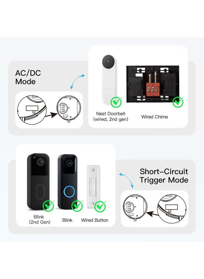 Bistee Wireless Doorbell Chime - Compatible with Blink video Doorbell (1st gen)/(2nd gen) /Wired chime with Wired Transmitter (Black) - (1 Video Doorbell Extender 1 Receiver) - Image 3