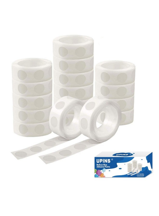 UPINS 1500 Pcs Point Dots Balloon Glue Removable Adhesive Point Tape, 15 Rolls Double Sided Dots Stickers For Craft Wedding Decoration - Image 1