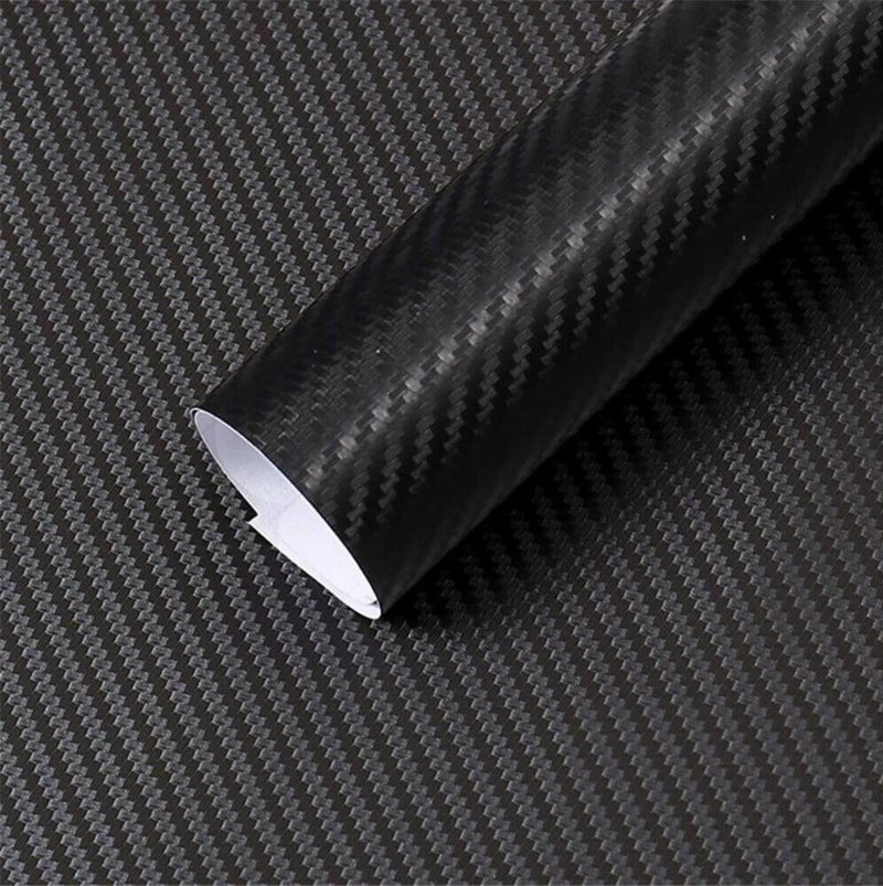 KAPIX Self Adhesive 4D Vinyl Carbon Fiber Textured Sheet Roll for Cars and Motorcycles, Interior/Exterior DIY Decoration | Black Carbon Fiber || (2 x 8 Ft, Carbon Wrap Film) - Image 1