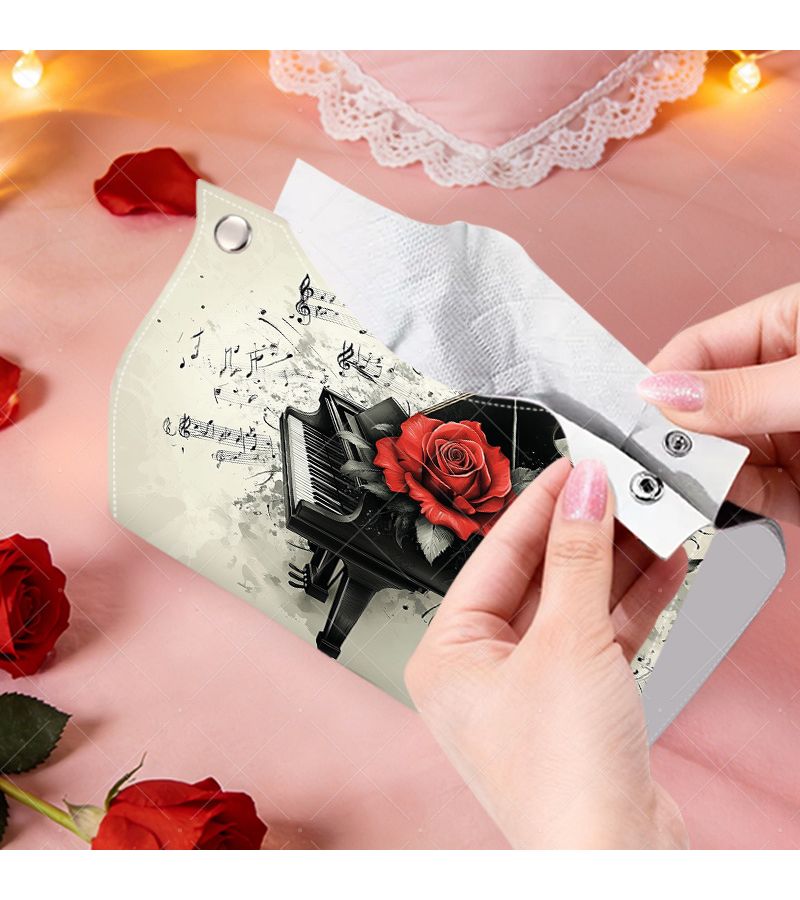 Elegant Rose Musical Tissue Box 7 68X5 12X4 72inch for Living Room Workspace - Image 5