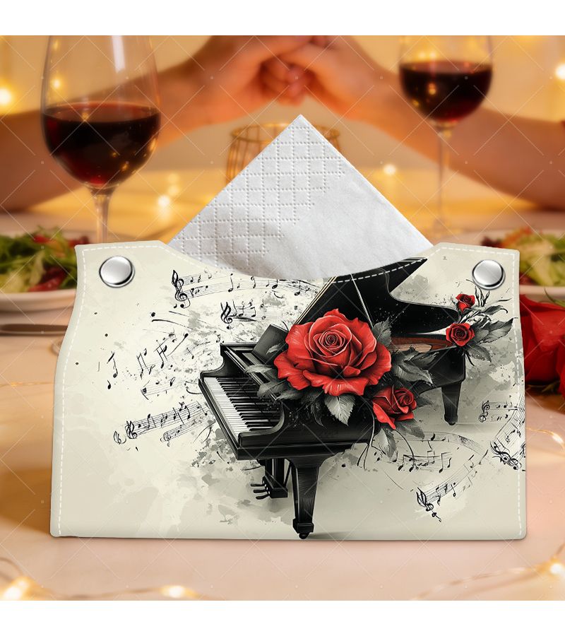 Elegant Rose Musical Tissue Box 7 68X5 12X4 72inch for Living Room Workspace - Image 3