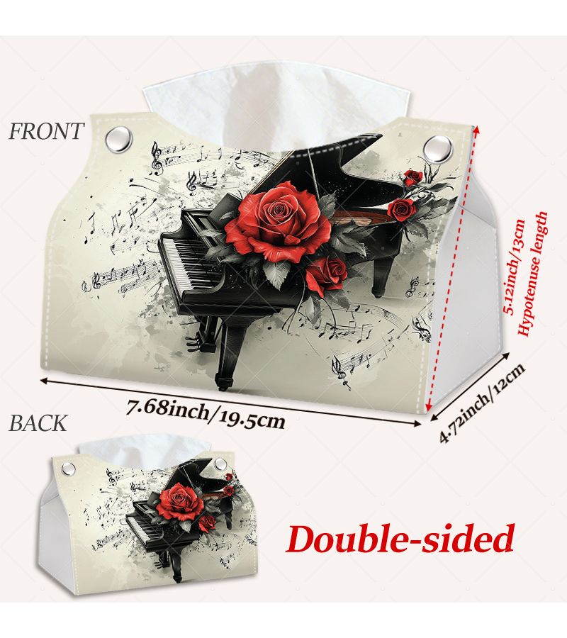 Elegant Rose Musical Tissue Box 7 68X5 12X4 72inch for Living Room Workspace - Image 2
