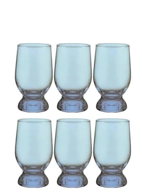 Pasabahce Juice Cups Set of 6 - Aquatic- 220 ml -Turquoise Color- Turkey Origin