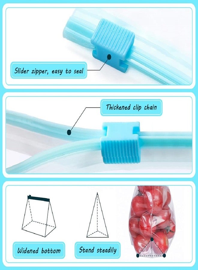 MOBDESK 5 pcs Transparent Plastic Zip Lock Zipper Bag Use For Food Fruit Vegetable Storage, Reusable Slider Pouch Bags for Freezer Multi Purpose Office Reclosable Storage Pouches - Image 5