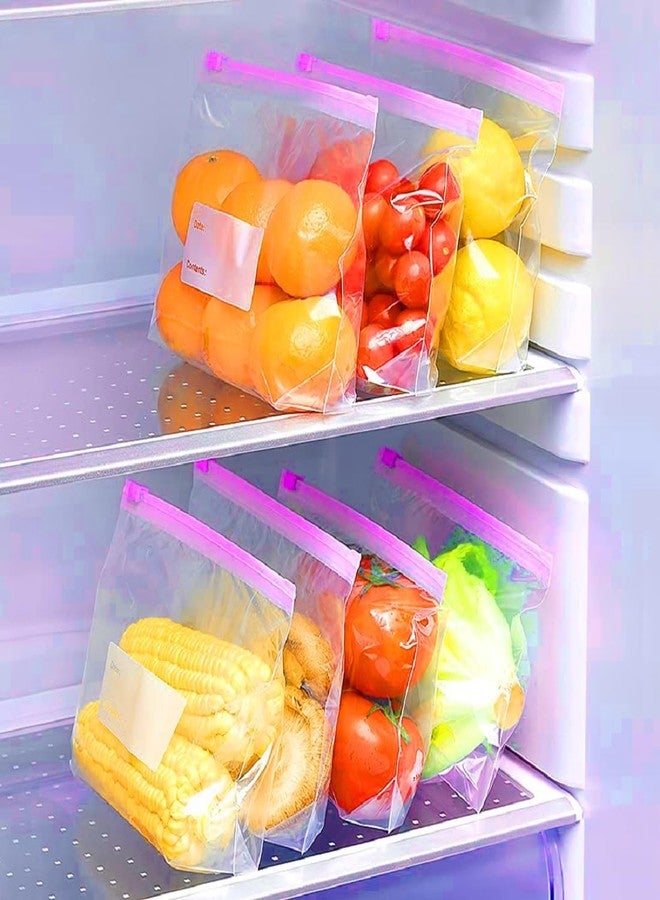 MOBDESK 5 pcs Transparent Plastic Zip Lock Zipper Bag Use For Food Fruit Vegetable Storage, Reusable Slider Pouch Bags for Freezer Multi Purpose Office Reclosable Storage Pouches - Image 3