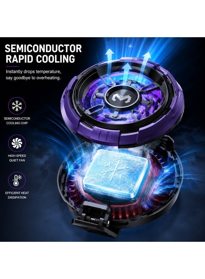 Memo CX08 Magnetic Mobile Phone Cooler, Semiconductor Cooling Fan for Gaming, RGB LED, USB Type-C Powered, Portable Phone Cooling Radiator for iPhone & Android - Image 3