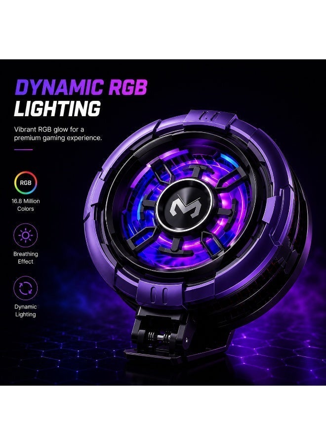 Memo CX08 Magnetic Mobile Phone Cooler, Semiconductor Cooling Fan for Gaming, RGB LED, USB Type-C Powered, Portable Phone Cooling Radiator for iPhone & Android - Image 4