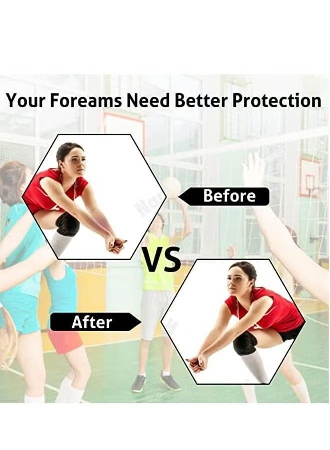 زوج واحد من أكمام ذراع الكرة الطائرة، تمرير أكمام الساعد مع فتحة الإبهام وسادة الحماية، أكمام الذراع للفتيات الأولاد تدريب الكرة الطائرة للأطفال - Image 2