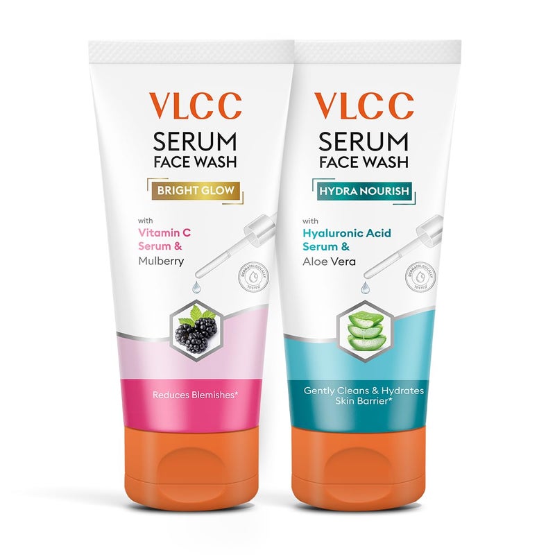 VLCC Vitamin C Mulberry Serum Facewash 150 ml to Reduce Blemishes Brighten for AM with Free Hyaluronic Acid Aloe Vera Serum Facewash 150 ml to Strengthen Skin Barrier for PM B1G1 - Image 1