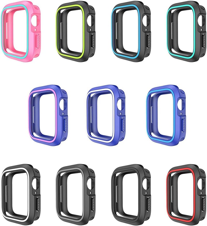 Levemolo Silicone Smart Watch Protective Cover Frame for 40mm Smartwatch Dual-Color Black and Red Lightweight Scratch-Resistant Case with Precise Cutouts - Image 4