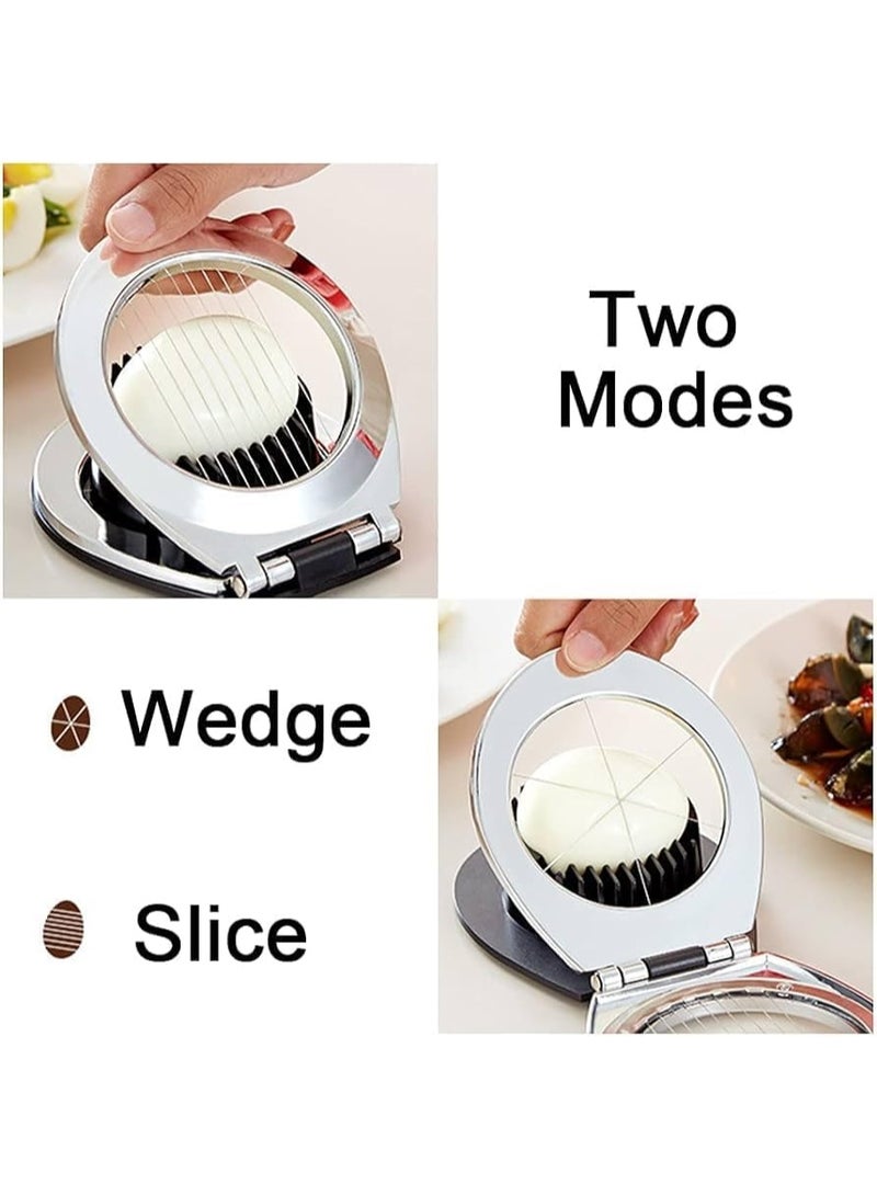 Generic Egg Slicer with Stainless-Steel Wires – Multi-Section Cutter for Eggs, Mushrooms & Soft Fruits, Non-Slip Base, Easy-Clean, Compact Kitchen Gadget – Silver/Black – 1pcs - Image 3