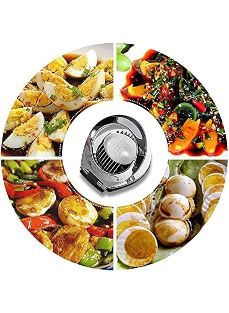 Generic Egg Slicer with Stainless-Steel Wires – Multi-Section Cutter for Eggs, Mushrooms & Soft Fruits, Non-Slip Base, Easy-Clean, Compact Kitchen Gadget – Silver/Black – 1pcs - Image 5