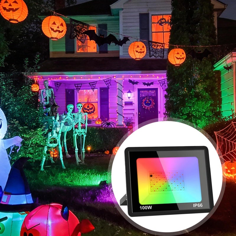 100W RGB LED Stage Lights 2 Pack Outdoor Color Changing Flood Light IP66 Waterproof Remote Control - Image 4