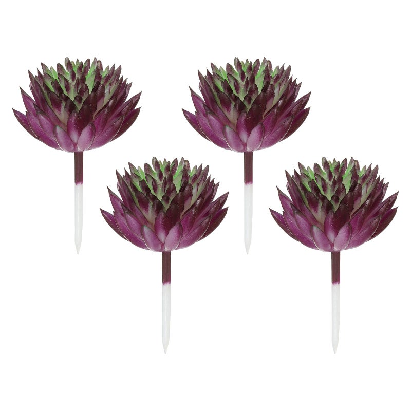 PATIKIL PATIKIL Mini Artificial Succulents, 4 Pack Unpotted Faux Succulent Picks Fake Succulent Plants for Home Landscape  - Image 1