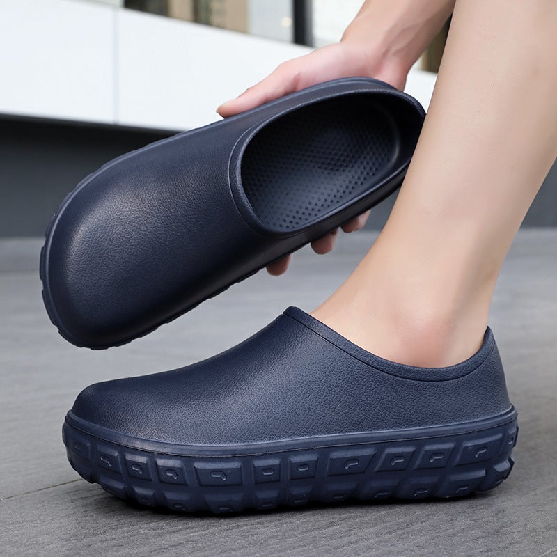 Black Chef Shoes Men'S Kitchen Non-Slip Waterproof Soft-Soled Work Shoes Long Stand Not Tired Feet Labor Protection Shoes - Image 1