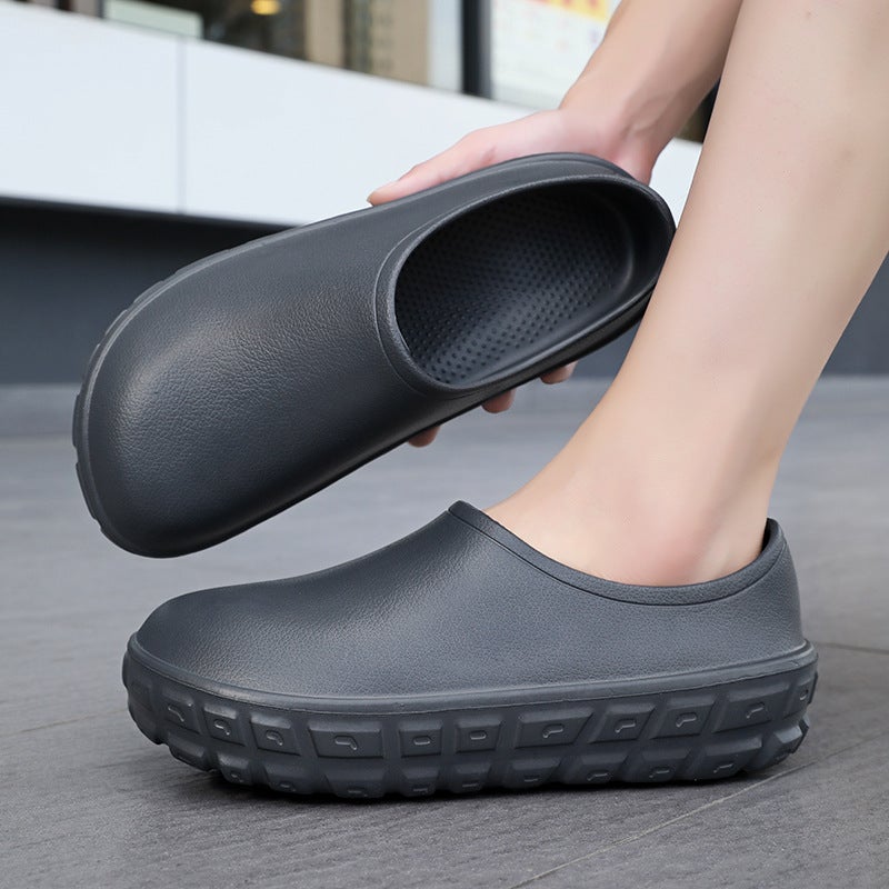 Black Chef Shoes Men'S Kitchen Non-Slip Waterproof Soft-Soled Work Shoes Long Stand Not Tired Feet Labor Protection Shoes - Image 3