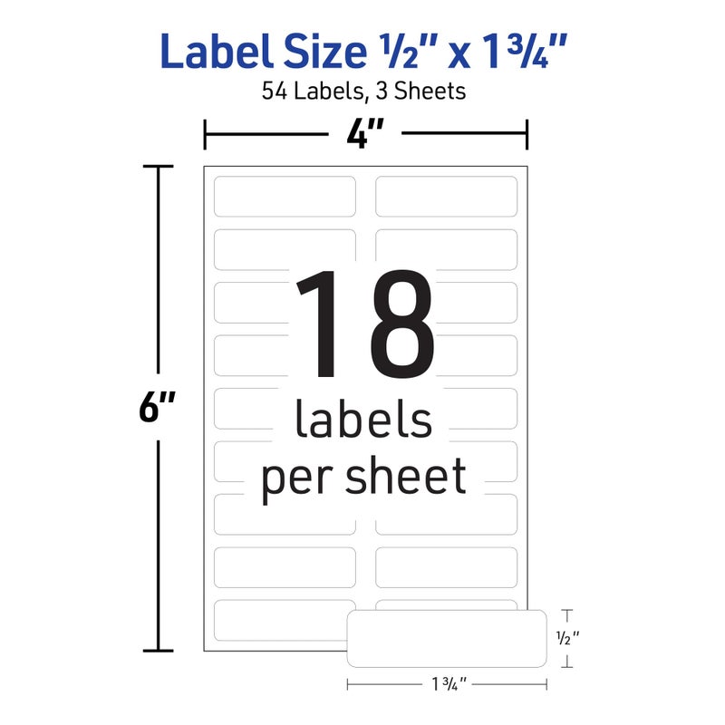 Avery No-Iron Fabric Labels, 1/2" x 1-3/4", Washer and Dryer-Safe Waterproof Labels, Non-Printable, 54 Total (40720) - Image 3