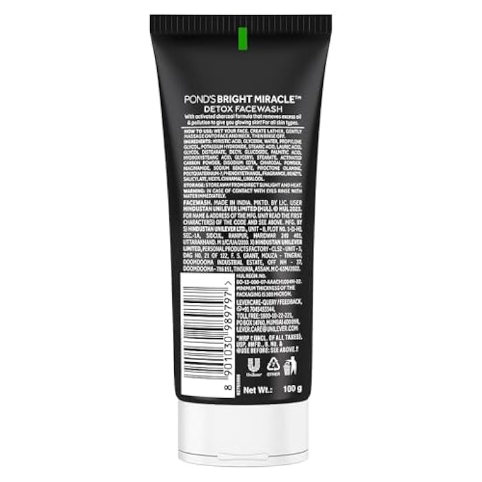 POND'S Bright Miracle With Activated Charcoal Facewash, 100g - Image 2